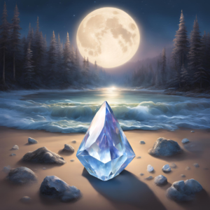 healing crystal in moonlight