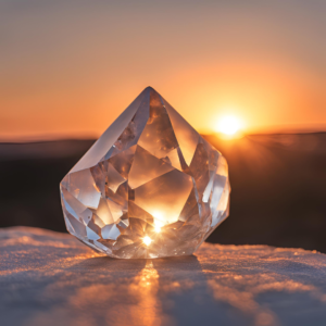 healing crystal in sunlight